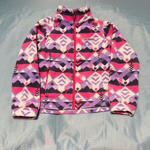 Columbia Kids' Geometric Fleece Jacket - Purple, Pink, and Black